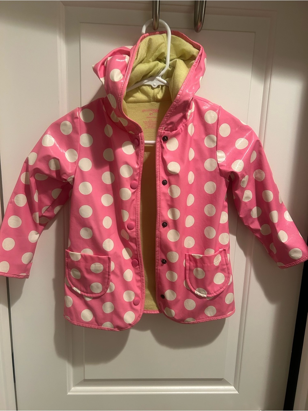 OshKosh B'gosh Pink Polka Dot Hooded Raincoat Size 4